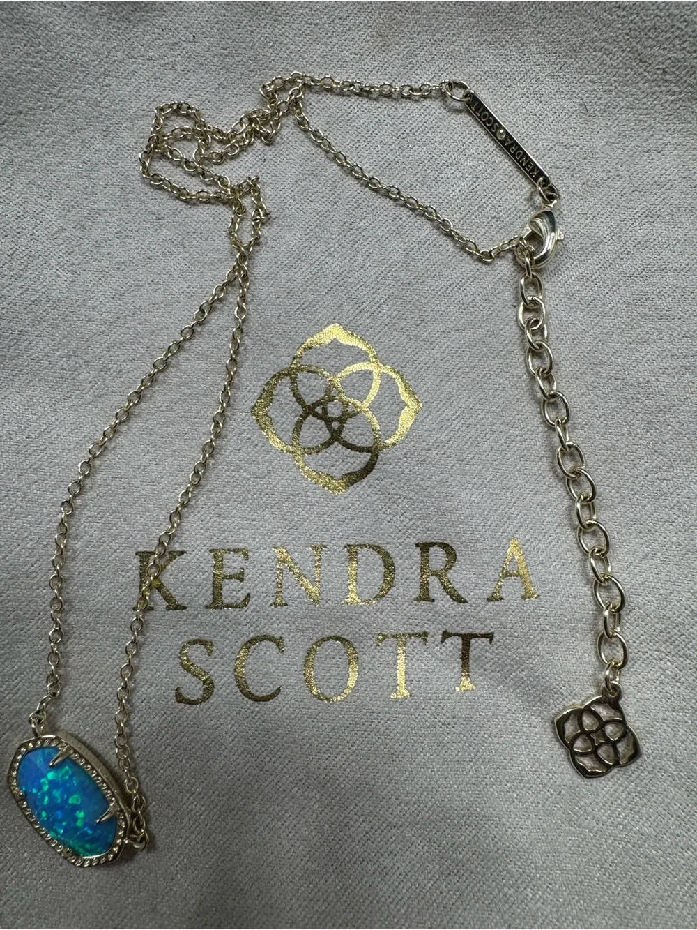 Kendra Scott Elisa Gold Blue Stone Pendant Necklace